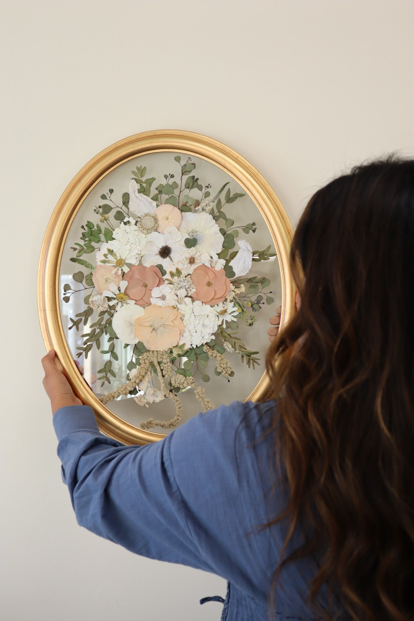 Custom pressed wedding bouquet preservation by Hudson Stems NY