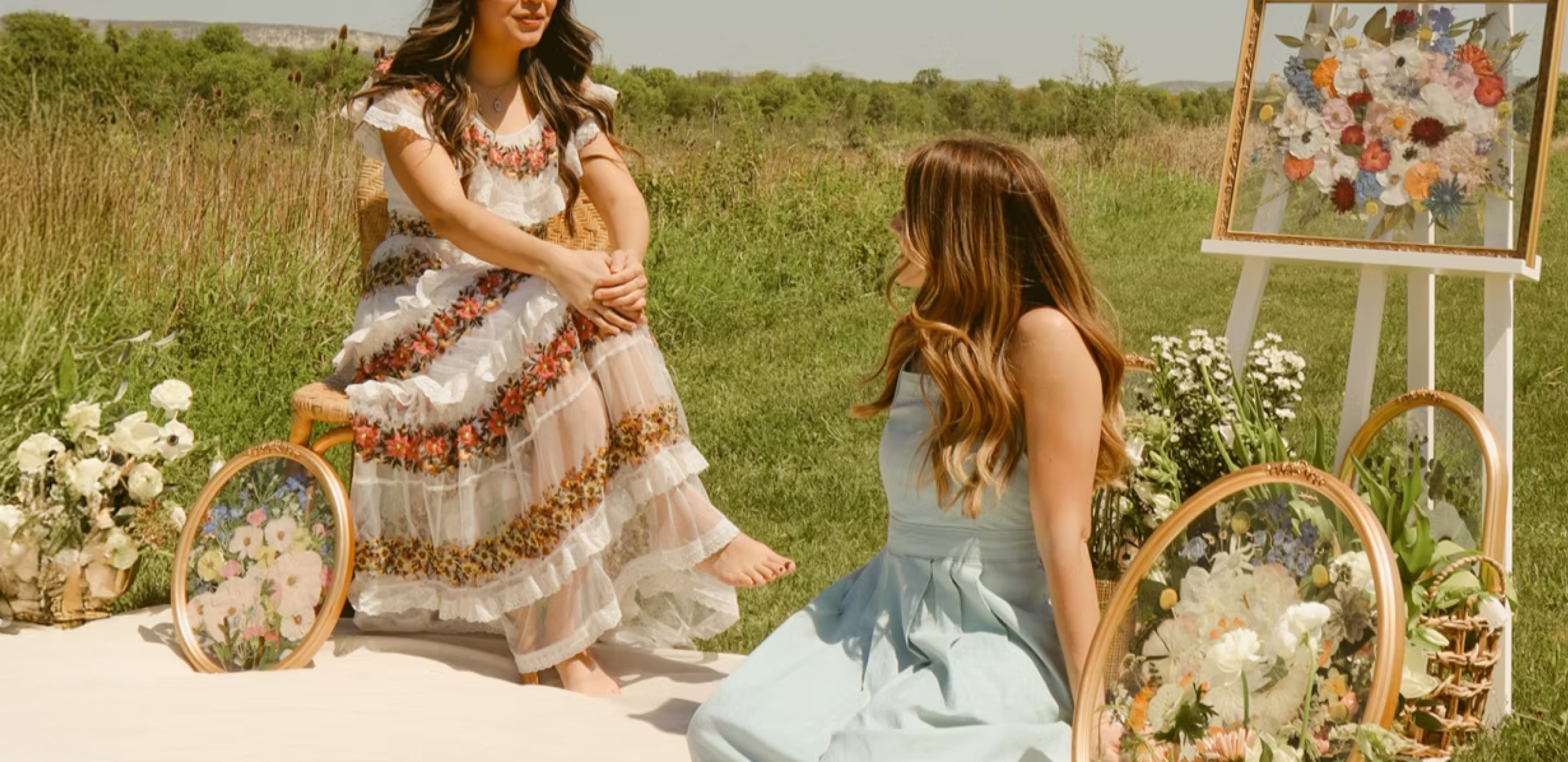 Pressed floral frames showcasing wedding bouquet preservation by Hudson Stems in New York